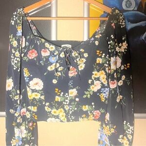 Abercrombie & Fitch Floral Blouse - Black and Multicolor